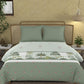 MYTRIDENT Green & White Ethnic Motifs Cotton 144 TC King Bedsheet With 2 Pillow Covers - Swadesiicart