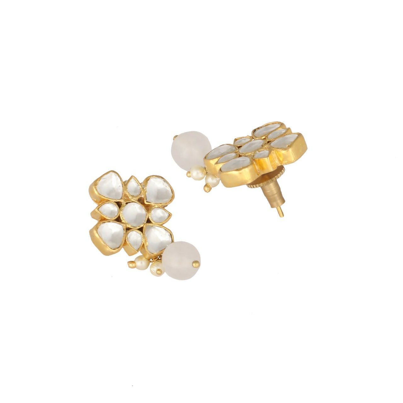 Nuyug 22K Gold Plated Kundan Paradise Stud Earrings | Swadesiicart
