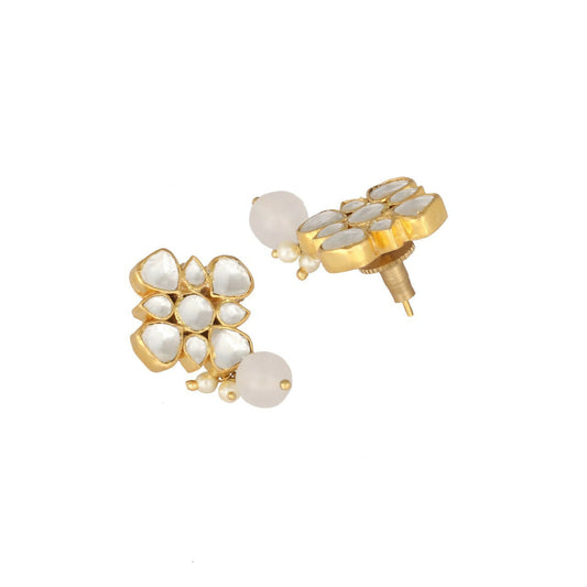 Nuyug 22K Gold Plated Kundan Paradise Stud Earrings | Swadesiicart