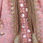 Masq Pink and Gold-Toned Embroidered Potli Clutch - Swadesiicart