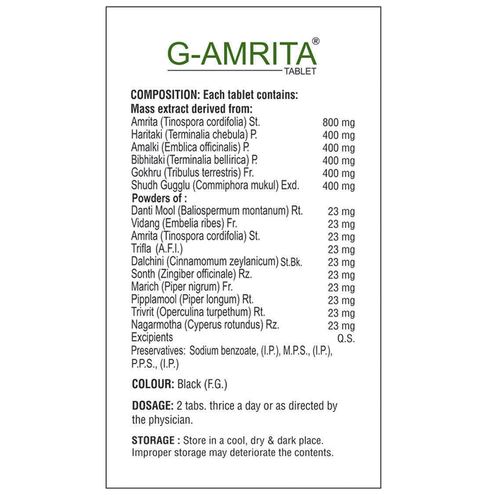 SDH Naturals G-Amrita Tablet | Swadesiicart
