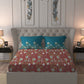 MYTRIDENT Maroon White Floral Pure Cotton 144 TC Queen Bedsheet With 2 Pillow Covers - Swadesiicart