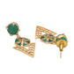 Shoshaa Green Gold-Polished Enamelled Contemporary Drop Earrings | Swadesiicart