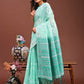 Shree Shyam Fashion Anaya Sea Green Linen Cotton Saree