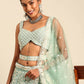 House of Panchhi Sea Green Chinon Sequins and Zarkan embroidery Lehenga choli & Dupatta | Swadesiicart