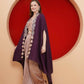 Joban Fashion Purple and Rose Gold Skirt set with Cape - Swadesiicart