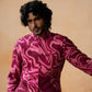 Abstract Marble Print Cotton Nehru Jacket Set by Hilo Design