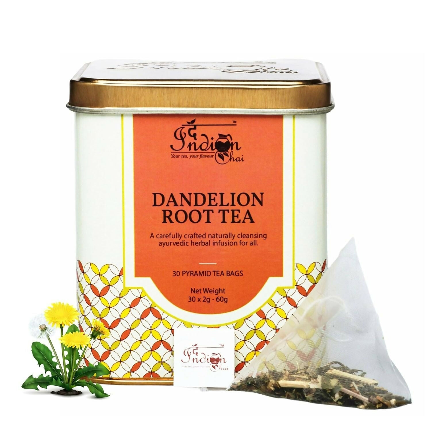 The Indian Chai – Dandelion Root Tea 30 Pyramid Tea Bags | Swadesiicart