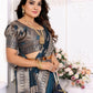 Aastha Fashion Teal Blue Soft Organza Silk Weaving Saree