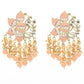 Mominos Fashion Johar Kamal Gold-Polished Kundan Peach Meenakari Earrings - Mominos Fashion