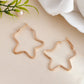 VOJ Women Gold Tonned Star Shape Hoop Stainless Steel Earrings - VOJ (Valley Of Jewellery)