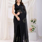 Black Rangoli Silk Diamond Work Ready To Wear Saree - Tamana | Swadesiicart