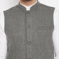 Even Apparels Grey Wool Men Woven Nehru Jacket | Swadesiicart