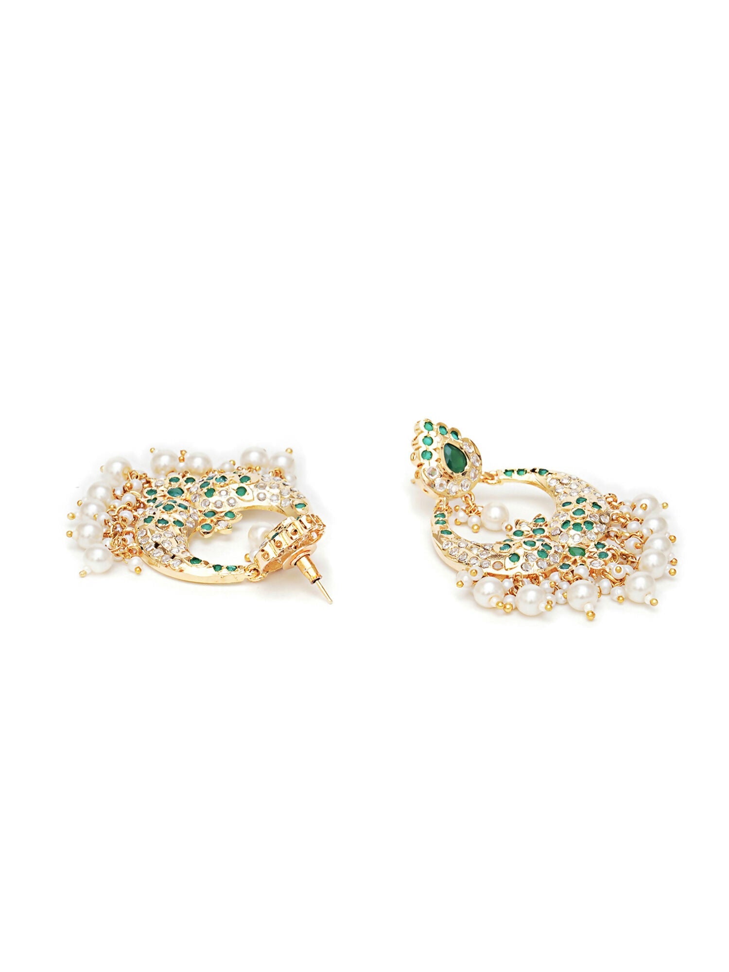 Jadau Earrings (Gold) - Ruby Raang | Swadesiicart