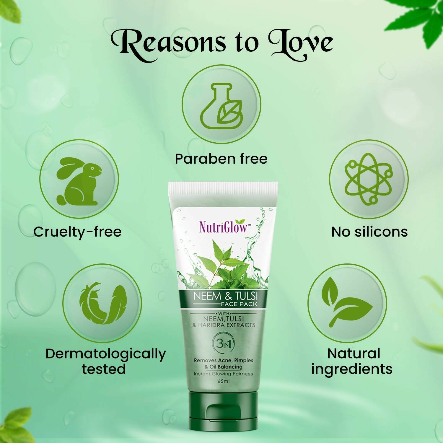 NutriGlow Neem & Tulsi Face Pack - Swadesiicart