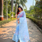 Vamsee Mehar Sky Organza Saree - Swadesiicart