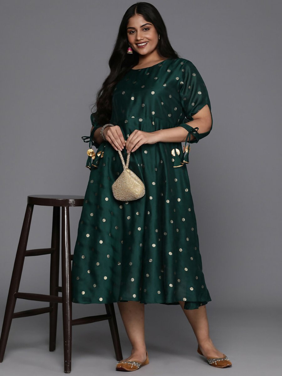 Ahalyaa Women's Traditional wear Ethnic Dress - Green | Swadesiicart