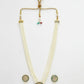 NVR Women's White & Gold-Polished Kundan & Pearl Jewellery Set - Swadesiicart