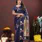 Lorenvalley Fashion Navyblue Soft Paithani Silk Woven Design Gold Zari Meenakari Weaving Saree - Swadesiicart
