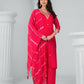 Ethnic Festive Wear Reyon Red Stitched Suit With Dupatta - Tanisha - Swadesiicart