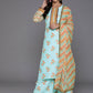 Ahalyaa Women's Traditional wear Kurta Set - Blue | Swadesiicart