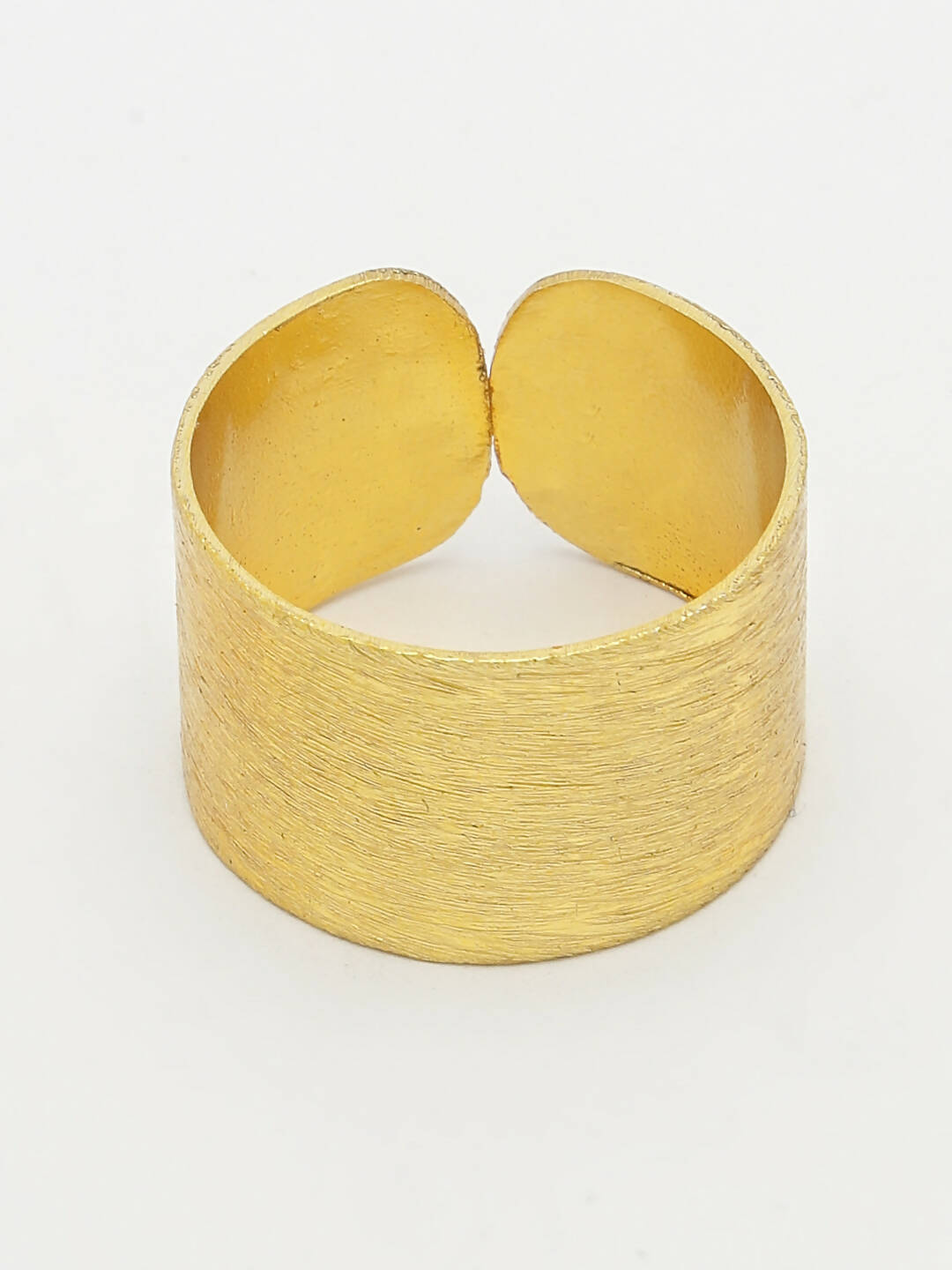 NVR Women Gold-Polished Solid Adjustable Finger Ring | Swadesiicart