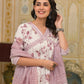 Partywear Designer Lavender Cotton Stitched Suit With Dupatta - Tanisha | Swadesiicart