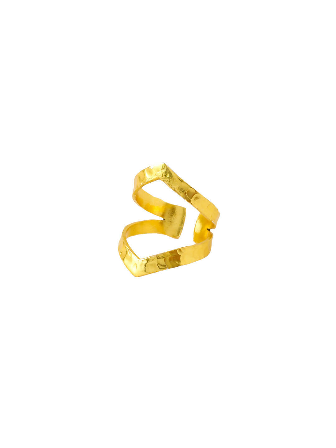 NVR Women Gold-Polished Adjustable Finger Ring | Swadesiicart