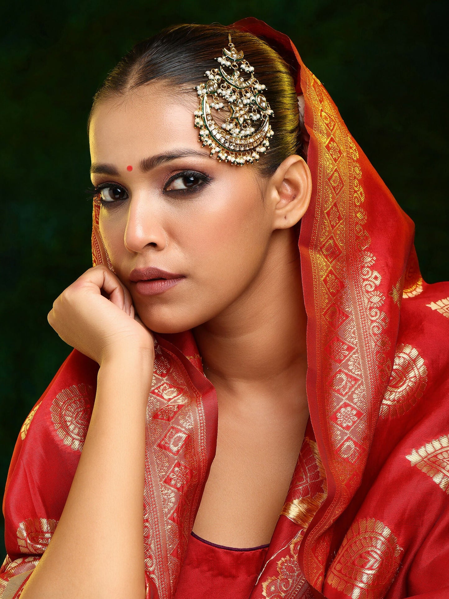 Ruby Raang 22k Gold Polished Kundan Passa | Swadesiicart