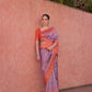 Vishnu Weaves Women's Purple Tussar Silk Woven Saree with Blouse - Swadesiicart