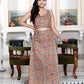 Miravan Women's Brown Floral Printed Crop Top And Skirt Co-Ord Set - Swadesiicart