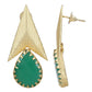 Joban Fashion Women Green Stone Matte Gold Earrings | Swadesiicart