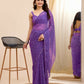 Purple Georgette Designer Printed Ready To Wear Saree - Ibiza | Swadesiicart