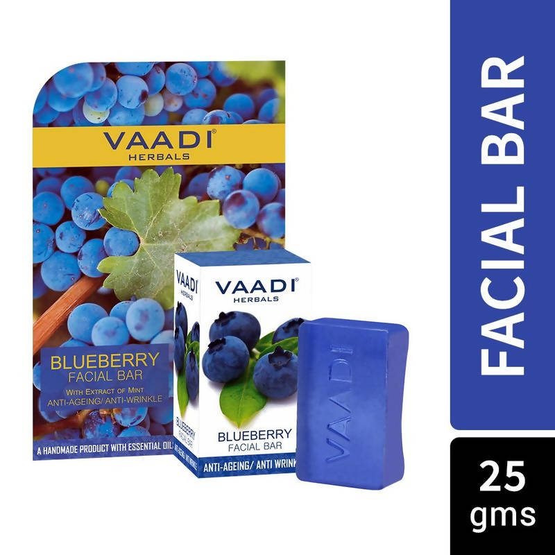 Vaadi Herbals Blueberry Facial Bar With Extract Of Mint Anti-Ageing/Anti Wrinkle - Swadesiicart