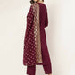 FIORRA Women's Purple Poly Crepe A-Line Kurta Pant With Dupatta - Swadesiicart
