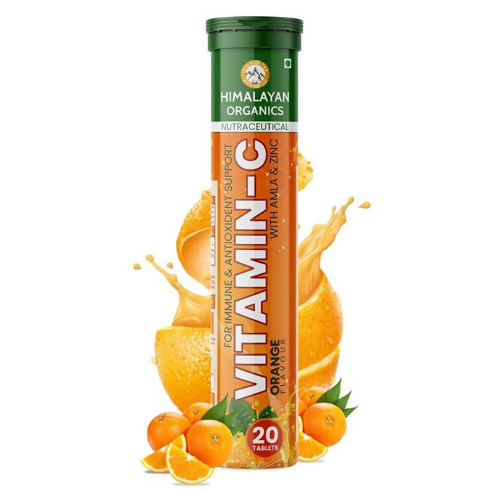 Himalayan Organics Vitamin-C Orange Flavour With Amla & Zinc Tablets | Swadesiicart