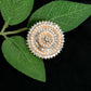 Mominos Fashion Joharkamal Gold-Polished Stone Studded Adjustable Finger Ring - Design 05 - Mominos Fashion