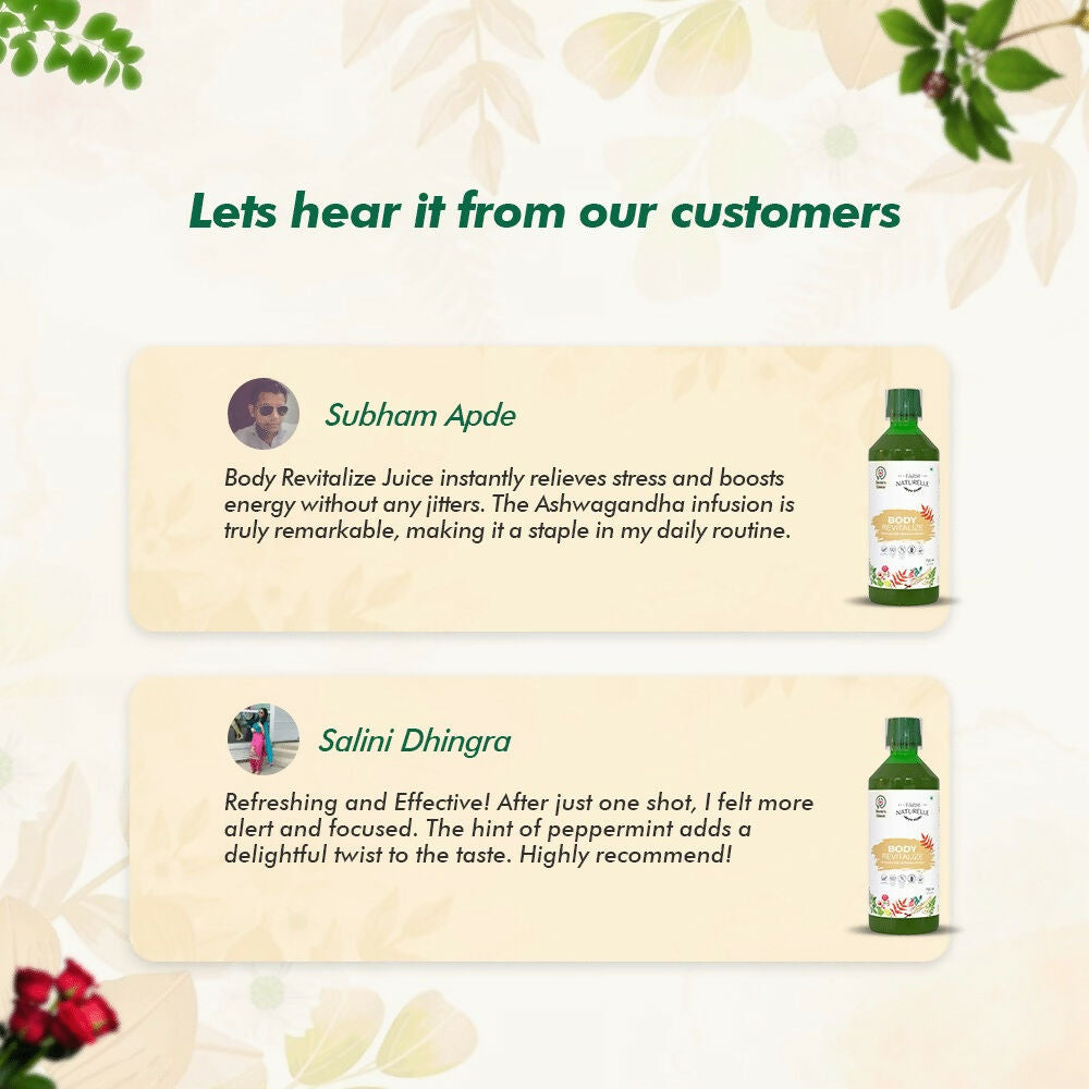 Farm Naturelle Body Revitalizer Juice - Ayurvedic Formula for Energy and Vitality | Swadesiicart