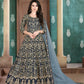 Anaita Navy Blue Embroidered Faux Georgette Anarkali Suit