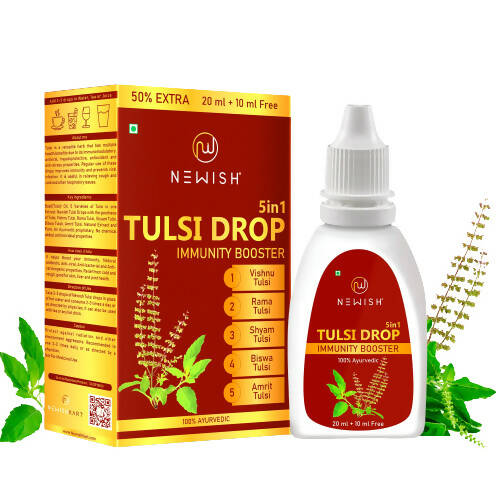 Newish Ayurvedic 5 in 1 Tulsi Drops for Immunity Booster | Swadesiicart