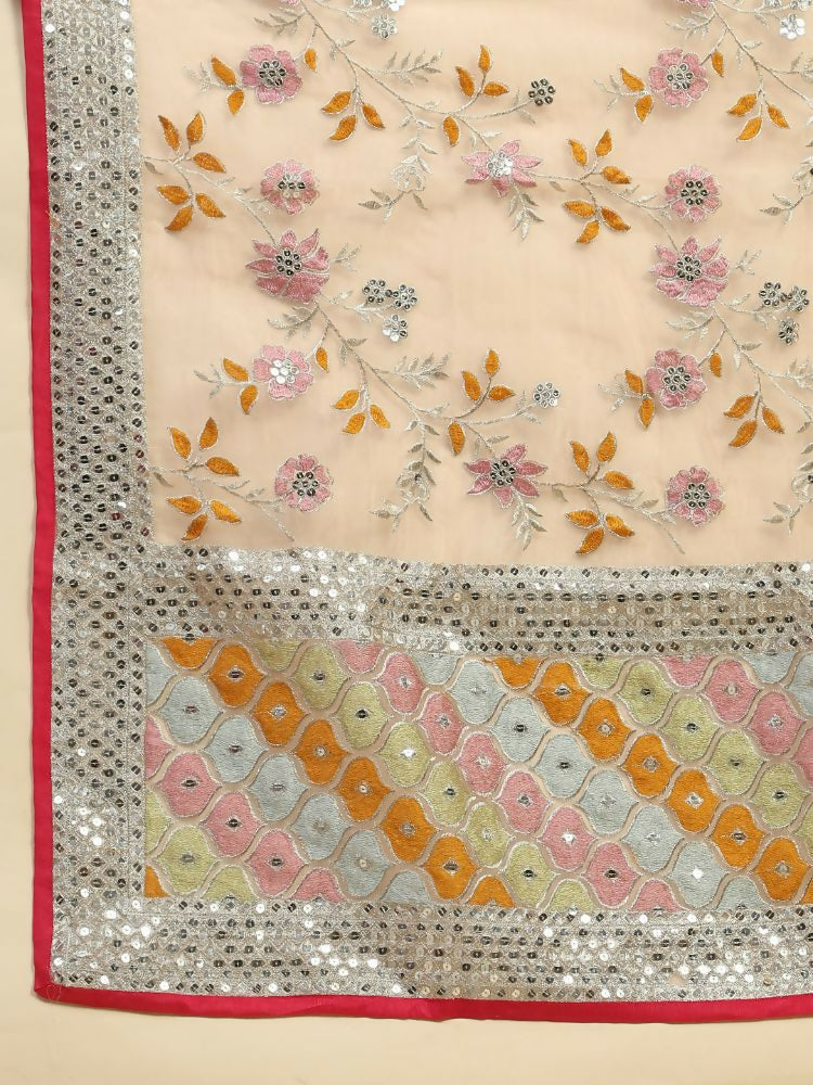 Vamsee Kimisha Multi Color Organza Saree - Swadesiicart