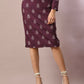 Myshka Women's Magenta Printed Round Neck Party Top With Skirt Co-ord set - Swadesiicart