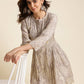Grey Chiffon Paisley Printed Top - Himanshi - Swadesiicart