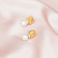 Yellow Pearl Studs- Ruby Raang | Swadesiicart