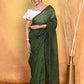 Very Much Indian Mul Cotton Khadi Design Handloom Woven Saree - Green | Swadesiicart