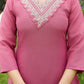 The52 Gajri Women's Beautiful Embroidered Rayon Fabric with Straight Kurta, Pant and Dupatta Set - Swadesiicart