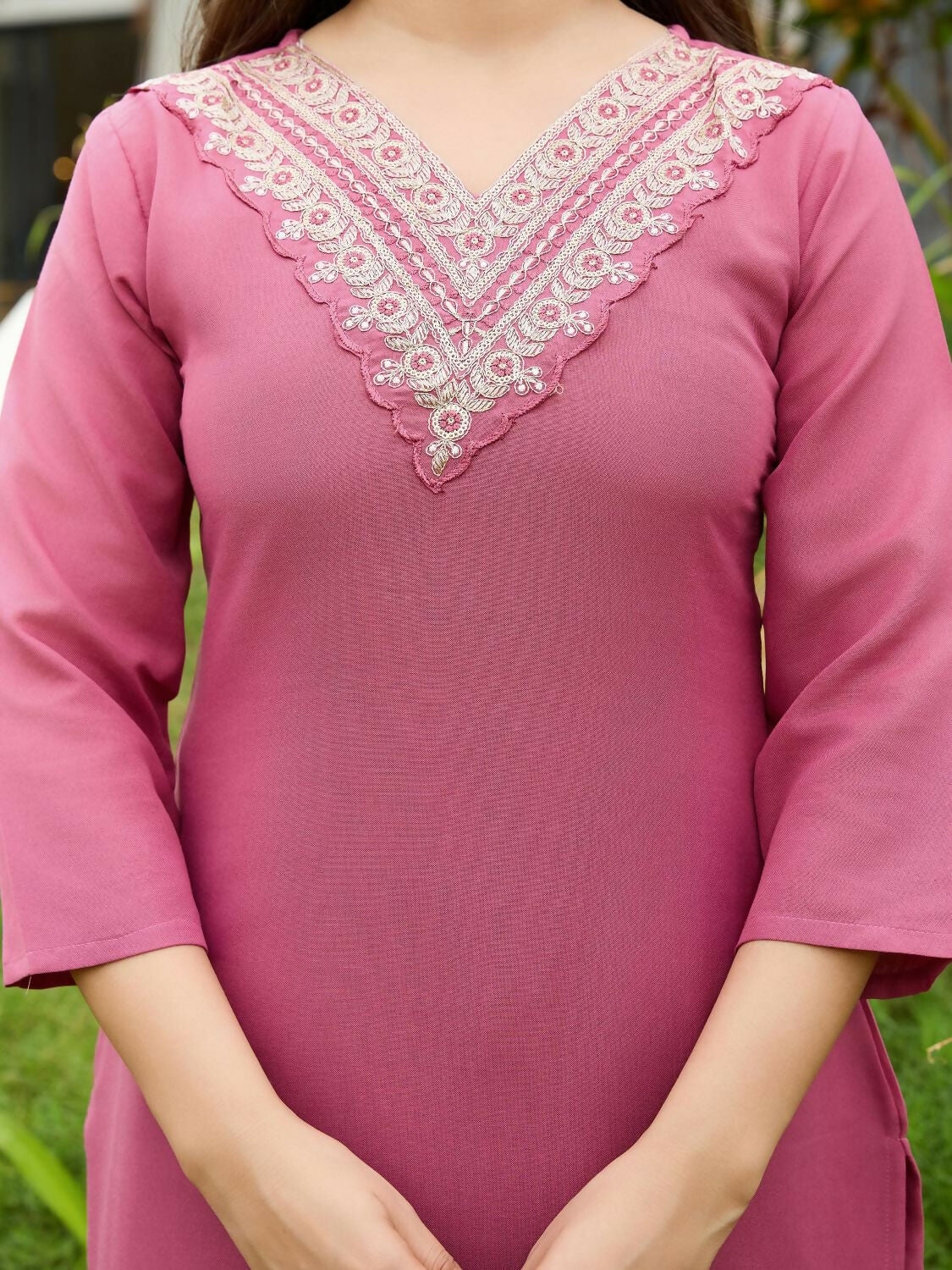 The52 Gajri Women's Beautiful Embroidered Rayon Fabric with Straight Kurta, Pant and Dupatta Set - Swadesiicart