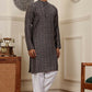 Blue Modal Silk Woven Designer Men's Rajwadi Kurta Set - Mahotsav