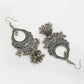 NVR Women's Silver-Plated German Silver Oxidized Jhumka Earrings | Swadesiicart