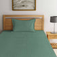 KLOTTHE Green Striped 210 TC Bedsheet with Pillow Covers - Swadesiicart